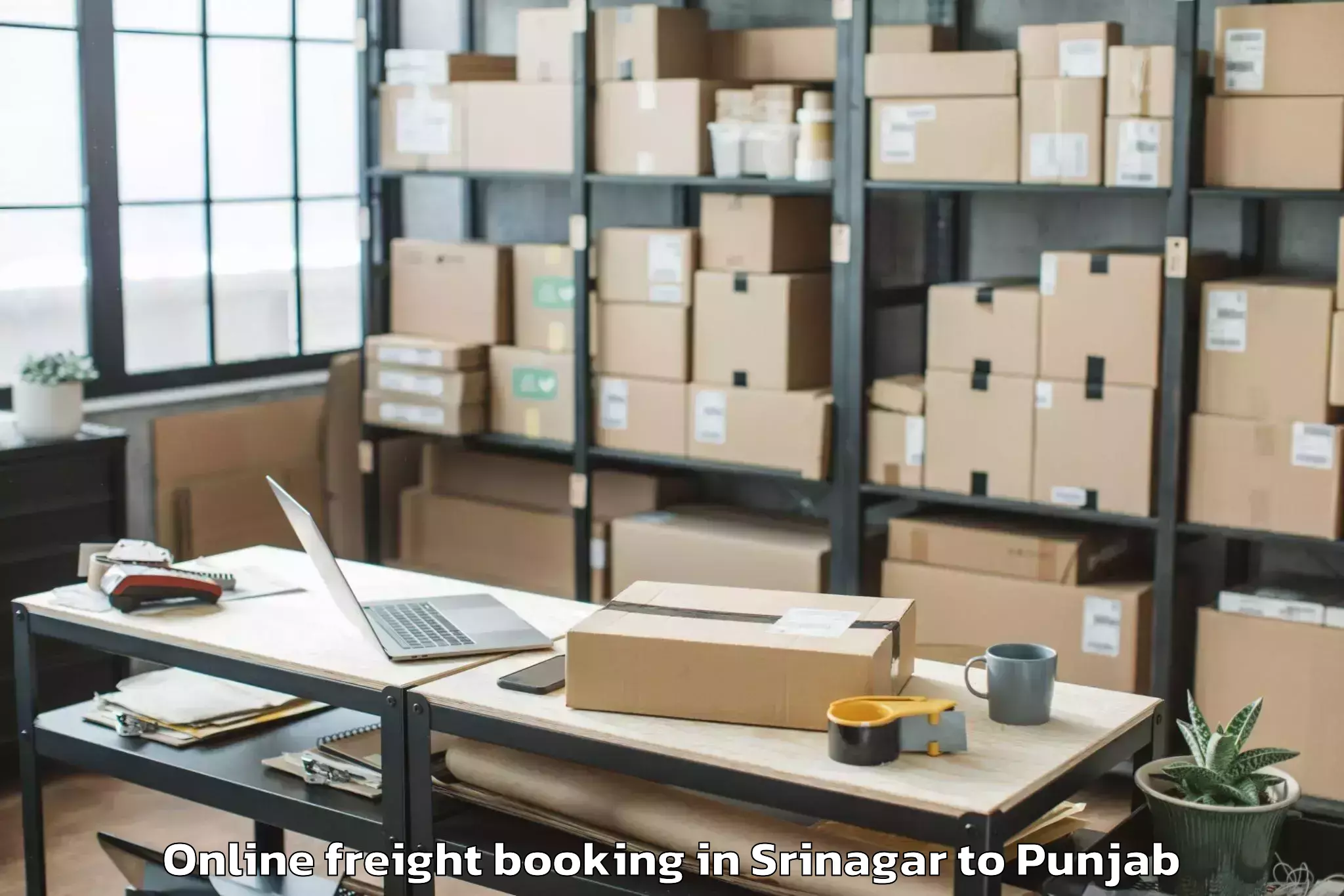 Trusted Srinagar to Ropar Online Freight Booking